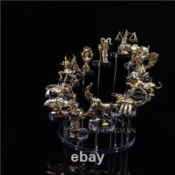 12Pcs Gold Saint Seiya Myth Cloth Myth Statue Acrylic Stand PVC Figure Model Toy