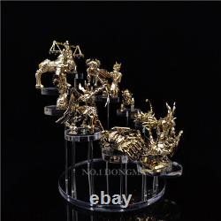 12Pcs Gold Saint Seiya Myth Cloth Myth Statue Acrylic Stand PVC Figure Model Toy