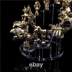 12Pcs Gold Saint Seiya Myth Cloth Myth Statue Acrylic Stand PVC Figure Model Toy