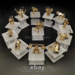 12Pcs Gold Saint Seiya Myth Cloth Statue Figure W Seprate Palace Collectbles